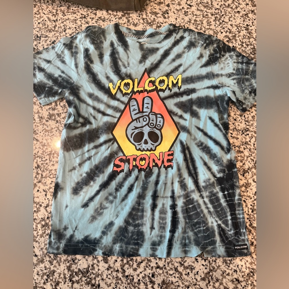 Volcom Kids Blue Tie-Dye Peace Graphic Tee